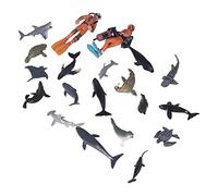 LUCKDANO Figuras de Animales Marinos Juego de 20 Figuras de Animales Marinos, Criaturas Marinas para Niños, Juguete con 2 Buzos