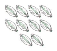 LUCKDANO Ganchos Trampas 10 Piezas de Acero Inoxidable Alimentador de Pesca con Resorte Soporte para Cebo - Aparejos de Pesca con Caída de Cebo Eficiente - Ligero y Compacto para un Uso Fácil (#3)