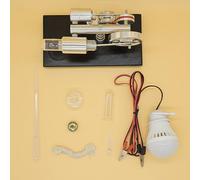 LUCKDANO Generador de Electricidad con Motor Stirling de Aire Caliente con Bombilla LED - Modelo de Experimento Científico para Adultos, Niños y Profesores - Base de Aleación de Aluminio CNC Gran