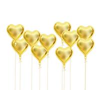 LUCKDANO Globo de Papel de Aluminio 10 Globos de Papel de Aluminio con Forma de Corazón de 18 "-decoración para Bodas y Fiestas de Cumpleaños | Decoraciones Coloridas y Selladas de Seguridad (forma