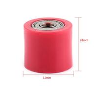 LUCKDANO Guía de Rueda Tensora Deslizante de Rodillo de Polea de Cadena de 10 Mm para Motocicleta de Calle - Diseño de Metal y Plástico Duradero, Esencial para un Funcionamiento Suave - Varias (Rojo