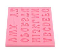 LUCKDANO Herramienta de Molde de Silicona de 26 Letras: Moldes de Letras y No Tóxicos para Hacer Chocolates, Dulces y jabones. Fácil de Desmoldar limpiar. - Rosa, 12,5 X 10,5 cm.