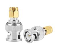 LUCKDANO Juego de Adaptadores de Conector BNC Macho a BNC Macho a SMA 100% Nuevo - Cobre Chapado en Oro, Aislamiento de PTFE, Ideal para Equipos de Prueba - Paquete de 2