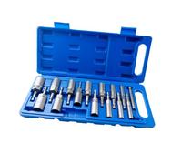 LUCKDANO Juego de Llaves de Vaso Profundizadas con Vástago Hexagonal optimizado: 16 Piezas con Casquillo Telescópico, Acero Al Cromo Vanadio, Varios Tamaños de 5,5 Mm a 19 Mm para Taladro Eléctrico