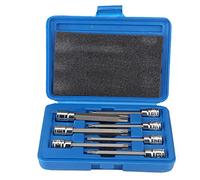 LUCKDANO Juego de Llaves de Vaso Torx Star de 7 Piezas, Unidad Extra Larga de 3/8 de Pulgada, Acero Al Cromo Vanadio, Tamaños T25-T60, Ideal para áreas de Difícil Acceso, Incluye Estuche de Plástico