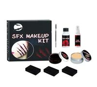 LUCKDANO Kit de Maquillaje Definitivo para Halloween: ¡set de Maquillaje de Terror con Cera para la Piel, Gel de Sangre Falso, Agua para Cicatrices y más! Perfecto para Cosplay y fiestas.