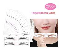 LUCKDANO Kit de Plantillas para Cejas Reutilizables con 12 Diseños Aptos para Todas las Formas de rostro. Material Autoadhesivo Ecológico Apto Tanto para Uso Profesional como cotidiano. (Como se