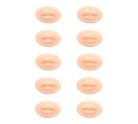 LUCKDANO Labios de Silicona, Práctica de Labios Rubor de Silicona Falsos de la Boca Abierta 10pcs 3D para la Capacitación de Enseñanza (Tono de piel claro)