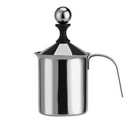 LUCKDANO Leche de Acero Inoxidable, Lámpara Espuma Bomba Manual para Lámparas el Chocolate Caliente Cappuccino MacChiato con Pantalla Doble Fácil 400 Ml/800ml (800 ml)