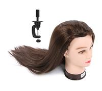LUCKDANO Mannequin Head Trainning Cabeza de maniquí Profesional para Formación en Peluquería - Maniquí de Peinado de Fibra de Alta Temperatura de 65 Cm para Estudiantes y Profesionales
