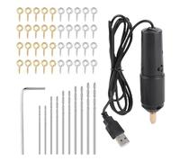 LUCKDANO Máquina Perforadora Juego de Taladro Eléctrico |Taladro de Tornillo de Banco con 10 Brocas |para Proyectos de Joyería y Bricolaje |Fácil de Usar y Portátil |3 Juegos Disponibles (BLACK #-2)