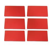 LUCKDANO Metal Business Card Blanks, Cartas de Negocios de Metal Tarjetas de 2.1x3.4in 50pcs Nombre Comercial de Aluminio Grabado para la Cultura y el Comportamiento Personal de la Empresa (Rojo)