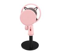 LUCKDANO Micrófono USB RGB con Trípode | Monitoreo en Tiempo Real | Conectar y Reproducir | Control de Ganancia de Volumen Juegos, Reuniones, Transmisión en Vivo y Grabación | (Pink)