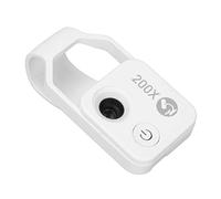 LUCKDANO Mini Microscopio de Bolsillo para Teléfono con Zoom 200X con Lente CPL y Luz LED, Microscopio Portátil para Teléfono Móvil para Niños y Adultos, Explore la Naturaleza la Ciencia en (White)