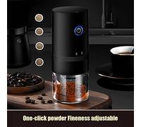 LUCKDANO Molinillo de café en Grano | Molinillo Eléctrico Portátil con 6 Engranajes y Núcleo de Molienda de Cerámica | Recargable por USB con Apagado Automático | Capacidad de 25 G para Uso (BLACK)