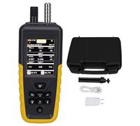 LUCKDANO Monitor de Calidad del Aire Probador Contador Partículas Polvo CO2 VOC Formaldehído Medidor PM1.0 PM2.5 PM10 Temperatura Humedad Batería 2200 MAh para Análisis Interior