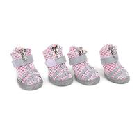 LUCKDANO Pequeños Zapatos para Perros, Botines de Perros Botas para para Pequeños Malla Al Aire Libre Maldita sin Aliento Botines para 4pcs Zapatos de para Medianos Grandes para Caminar Caminando (2