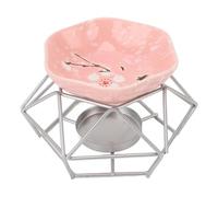 LUCKDANO Plato Rosa y Soporte Plateado, Juego de Quemador de Aromaterapia de Arte del Hierro, Quemador de Aceite Esencial, Portavelas para el Hogar y la Oficina