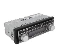 LUCKDANO Receptor Estéreo para Automóvil Reproductor MP3 de un DIN con Dos Puertos USB Carga Rápida 2.1A Entrada AUX Tarjeta de Memoria 32G Control Remoto Radio FM Am Salida 4 X 25W