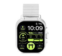 LUCKDANO Reloj Deportivo 2 en 1 para Hombres y Mujeres, Inteligente con Auriculares, Rastreador de Fitness, Notificación de Mensajes, Control Remoto de Cámara (Plata Acero)