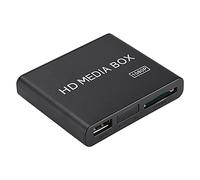 LUCKDANO Reproductor Multimedia HD Full HD 1080P Mini Box Compatible con USB MMC RMVB MP3 AVI MKV con Salida AV para Entretenimiento en el Hogar de TV (Enchufe de la UE)