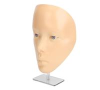 LUCKDANO Tablero de Cara Completa para Práctica de Maquillaje, maniquí Facial de Silicona para Entrenamiento de Maquillaje con 7 Pinceles y Aceite Limpiador, Adecuado para Principiantes y (piel