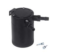 LUCKDANO Tanque de Lata de Captura de Aceite de 2 Puertos de Aluminio con Deflectores | Separador de Aceite de Aire de Alto Rendimiento | Capacidad de 400 Ml | Ajuste Universal | Protege el Motor