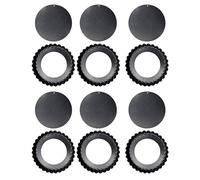 LUCKDANO Tarta de Fondo Removible Molde para Pastel de Acero Al Carbono con Revestimiento Antiadherente y Fondo Removible de 6 Piezas, Plato Quetz Negro Específico para Cocina