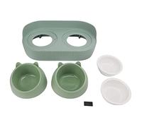 LUCKDANO Tazones de Gato Elevados, Tazón de Gato de Cerámica Elevado de Comida de y Tazón de Agua Estación de Alimentación Elevada Tazones de Mascotas Dobles Alimentador de Platos para Mascotas para