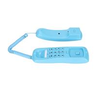 LUCKDANO Teléfono de Hotel KXT628 - Teléfono con Cable Azul con Función de Silencio, Pausa y Rellamada | Diseño Compacto para Uso Doméstico y de Oficina (Blue)