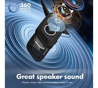 LUCKDANO Teleheer V6 Casco de Moto Auriculares 5.1, de Comunicación Full-Duplex, Intercomunicador en Tiempo Real, Resistente Al Agua y Al Viento, Adecuado para Jinetes, Negro, Paquete de 2 (Negro 1