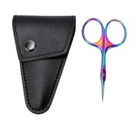 LUCKDANO Tijeras para Cutículas de Acero Inoxidable, Herramienta Profesional de Manicura para Colorear con Cómodos Orificios para los Dedos para un Cuidado Detallado
