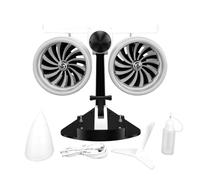 LUCKDANO Ventilador de Sobremesa Jet Engine 5000 RPM LED de Doble Niebla | Impreso en 3D con PLA, Humidificador Ultrasónico Dual, Iluminación Ambiental Azul, Silencioso de 36 DB, Turboventilador