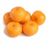 Luckforest Juego de 6 naranjas artificiales realistas de simulación de frutas falsas realistas para el hogar, fiesta, cocina, gabinete, decoración de supermercado, fotografía, exhibición de otoño