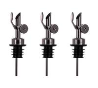 LUCKGONI 3 botellas de vino de acero inoxidable de sellado automático, dispensador de aceite a prueba de fugas con boquillas de cierre automático