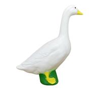 LUCKGONI Estatua de gansos blancos, figura decorativa de animales de escritorio, decoración de coche, granja, manualidades, decoración coleccionable