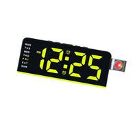 LUCKGONI Reloj de proyección para dormitorio, reloj digital con proyector de 180° en el techo, doble reloj despertador con fecha de temperatura