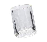 LUCKGONI Vaso de enjuague bucal de cristal transparente de 240 ml con alas lisas, soporte para cepillo de dientes para uso doméstico y de oficina, varios colores