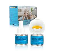 LUCKGULU Difusor Calmante para Perros + 2 Recambios de 48ml, Feromonas Tranquilizantes Antiestrés, Ideal para Perros Ansiosos e Hiperactivos, Reduce el Estrés y los Ladridos (1 difusor + 2 recambios)