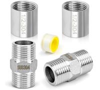 Luckiade 4 piezas de manguera de ducha, doble boquilla de 1/2 pulgadas, conector recto de acero inoxidable, manguera de ducha, manguera de extensión de manguera, doble manguito, adaptador de manguera