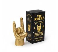 Luckies - Adornos Dorados para decoración de Escritorio, Mini Soporte de Anillo, Accesorios de Escritorio Rock N Roll para Hombres o Accesorios de Dormitorio, Regalos para él, Regalos de Oficina,