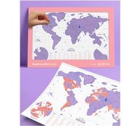 Luckies Mapa para rascar neón - Mapa de viaje y mundo para rascar