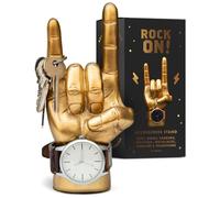 Luckies of London - Rock On Hand - Regalos de música Rock para Hombres, Accesorios de Dormitorio para Hombre, Mini Soporte para Auriculares y Soporte para Joyas, Adornos Dorados para ordenar el
