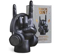 Luckies Soporte para Auriculares con diseño de Rock on Hand y Joyas para Hombre, Accesorios de Escritorio, Color Negro