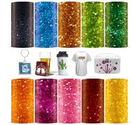 LUCKIGUCK Glitter Infusible Transfer Ink Sheets 10 unidades/set, hojas de tinta de transferencia indefusibles de 30,5 x 30,5 cm, color sólido, película de transferencia de color y patrón