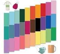 LUCKIGUCK Infusible Transfer Ink Sheets 30 Piezas/Conjunto, Heat Press Hojas de tinta de papel Transferencia Color sólido 11,5 X 30,5 Cm, Pre-Printed Sublimation Paper for Taza