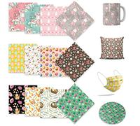 LUCKIGUCK Infusible Transfer Ink Sheets Easter 12pcs/set, Heat Pre-Printed Sublimation Paper 30,5 x 30,5 cm, Hoja de Transferencia de Colores y Patrones