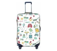 Luckily&Day Abstraction Biology Chemistry4 - Funda protectora elástica para equipaje de viaje (para 18 a 32 pulgadas), Blanco, Medium