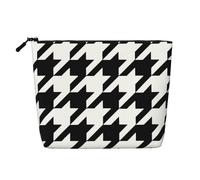 Luckily&Day Bolsa de cosméticos con estampado de pata de gallo para mujer, bolsa de maquillaje de moda con gran almacenamiento, regalos para mujeres, color negro, talla única, Negro, One Size