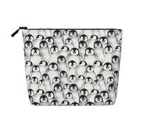 Luckily&Day Bolsa de cosméticos con estampado de pingüinos lindos para mujer, bolsa de maquillaje, bolsa de viaje con gran almacenamiento, regalos para mujeres, color negro, talla única, Negro, One